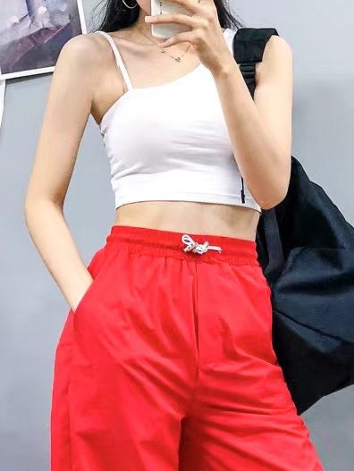 單肩幼帶短版小背心