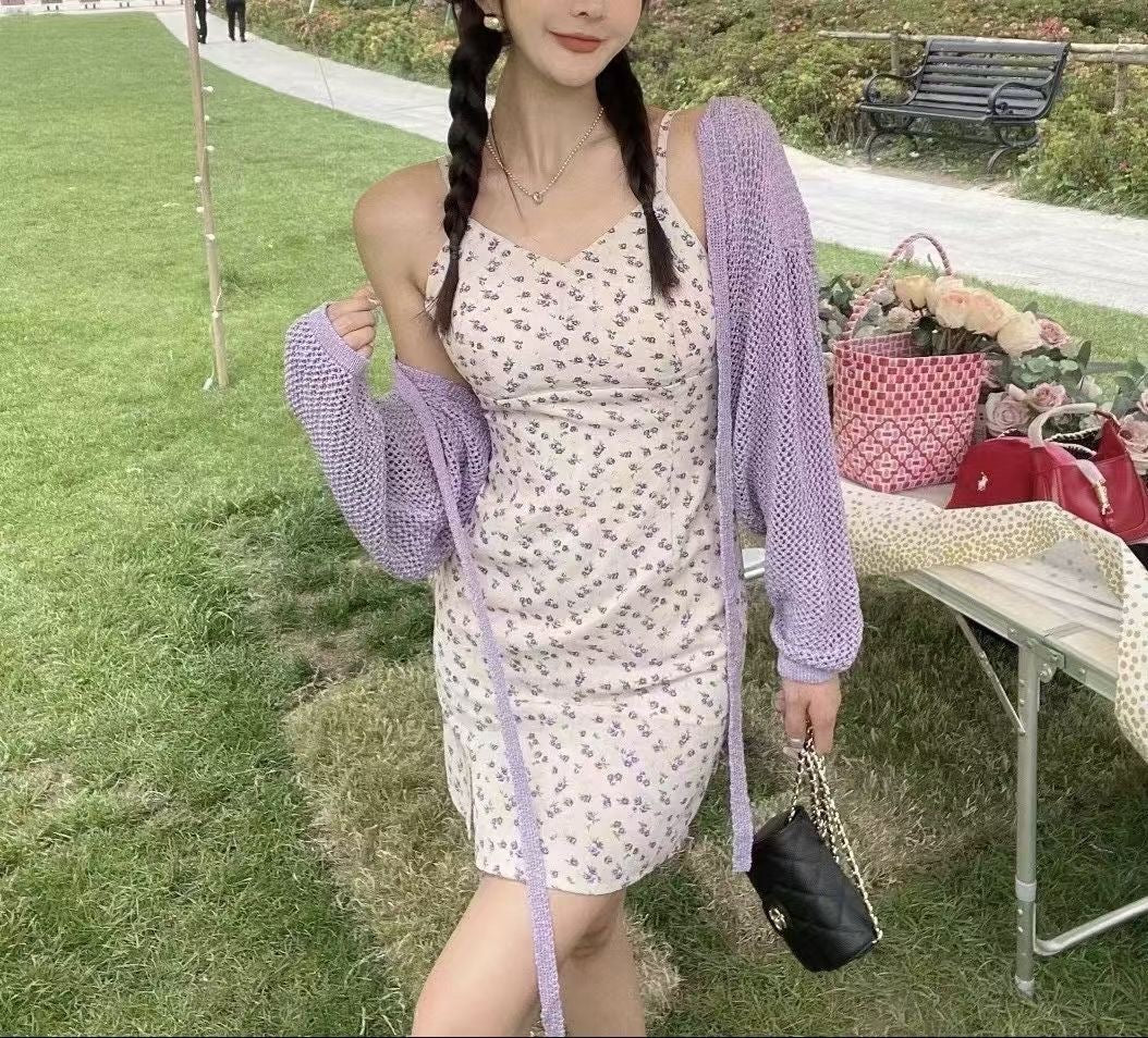 鏤空針織綁帶Cardigans