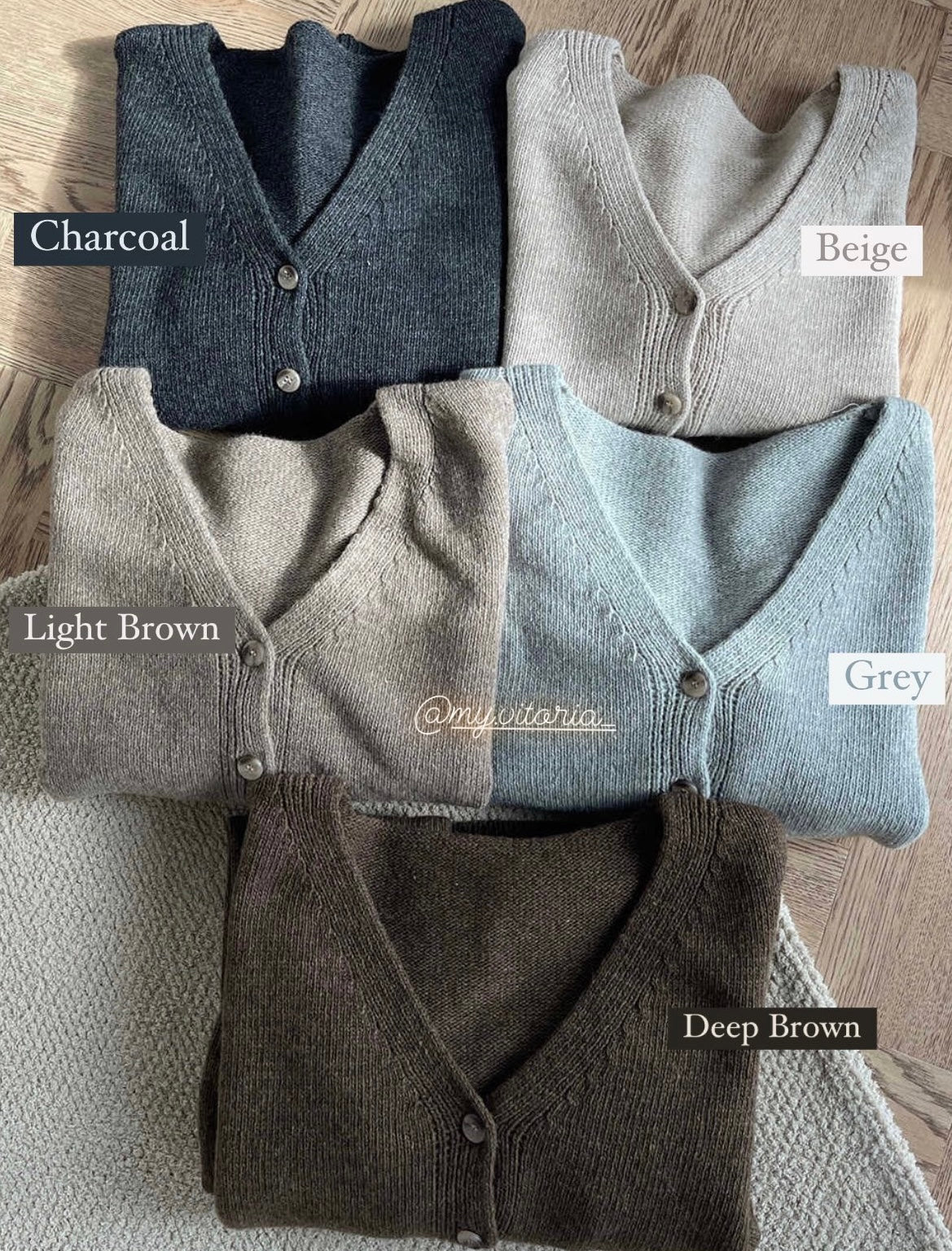 【含50%羊毛】純色羊毛鈕釦Cardigans