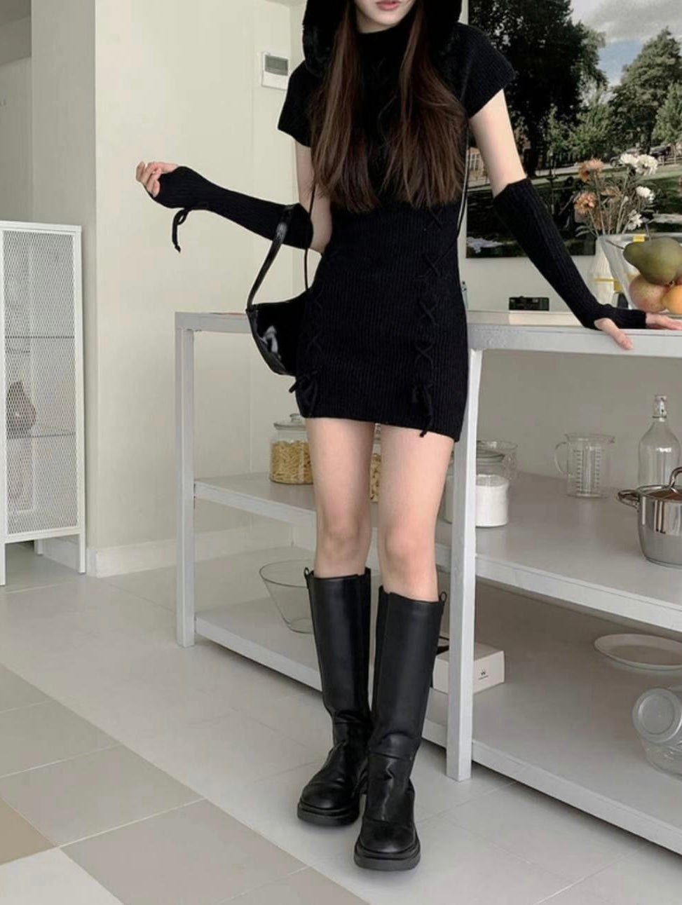 Cross Favor Knitting Dress