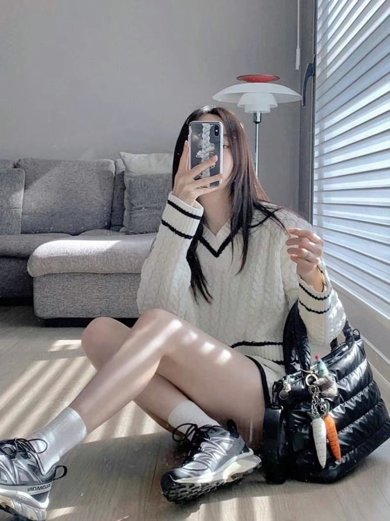 拼色扭麻花套裝
