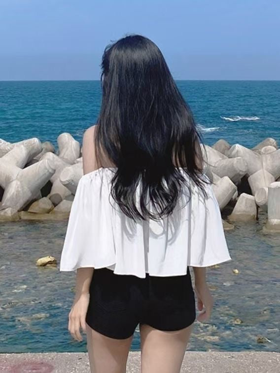 溫柔仙氣一字膊掛鍊Blouse