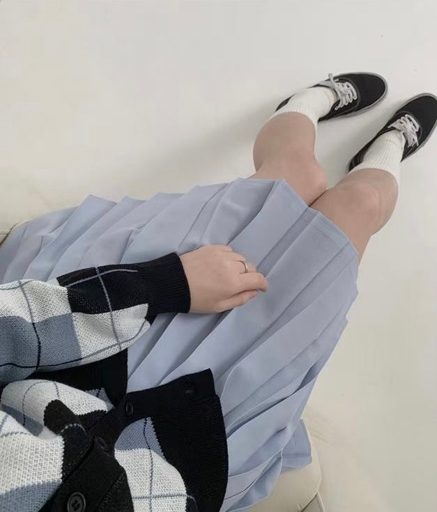 糖果色系可愛百褶裙