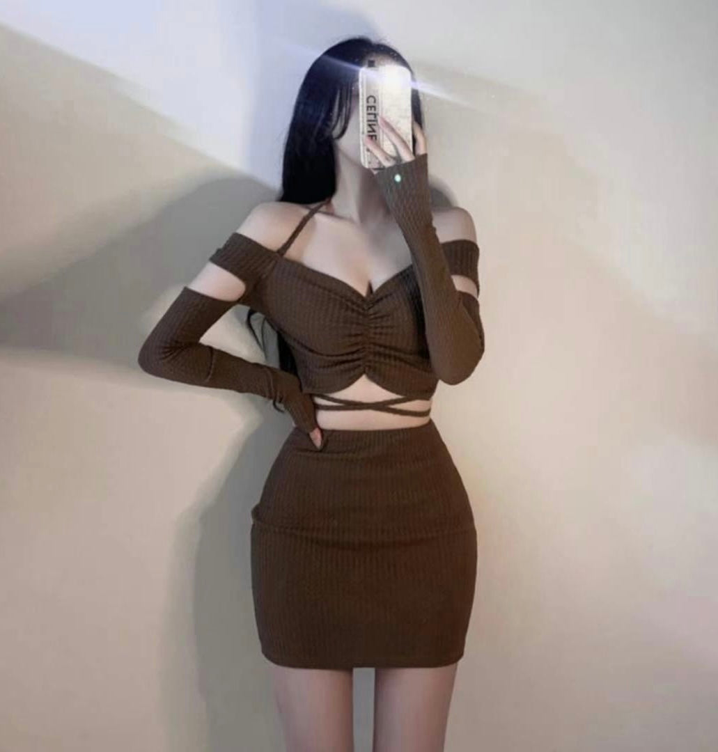 超性感吊帶露腰連身裙