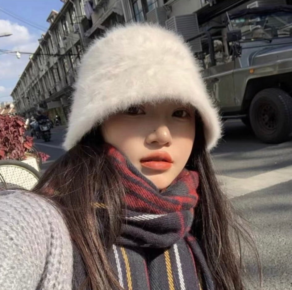 高質感紋理毛絨漁夫帽