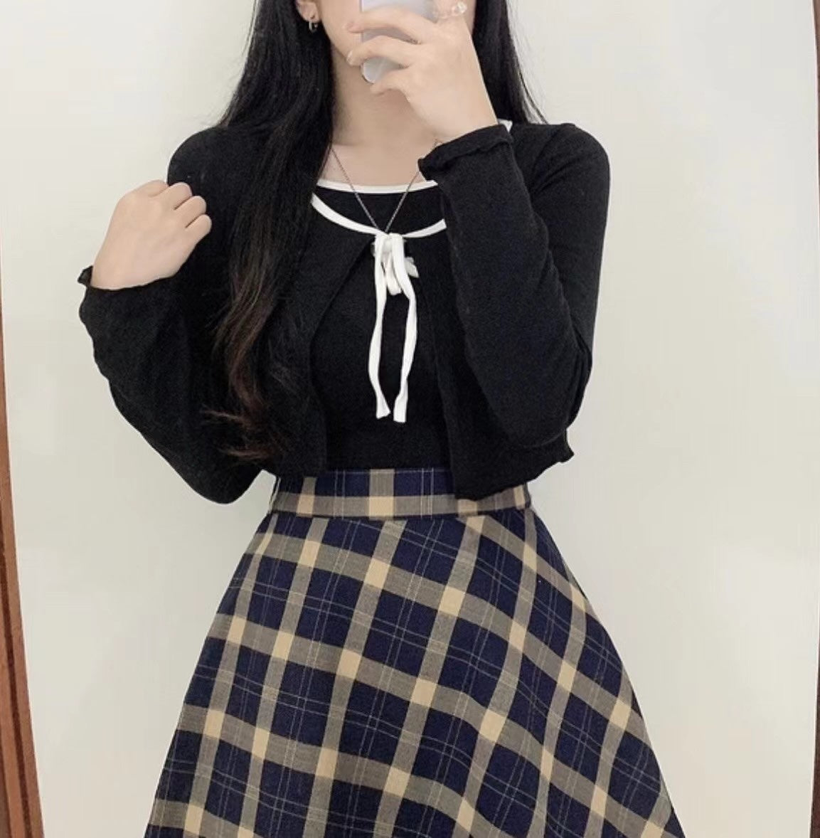 蝴蝶結吊帶背心Set