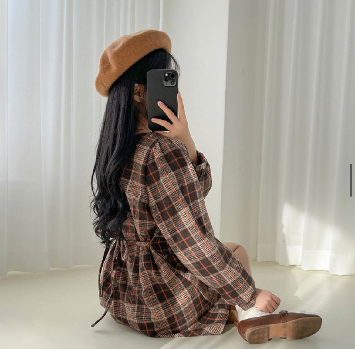 英倫風格紋連身裙