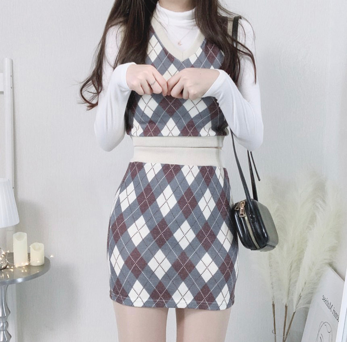 菱格紋Set