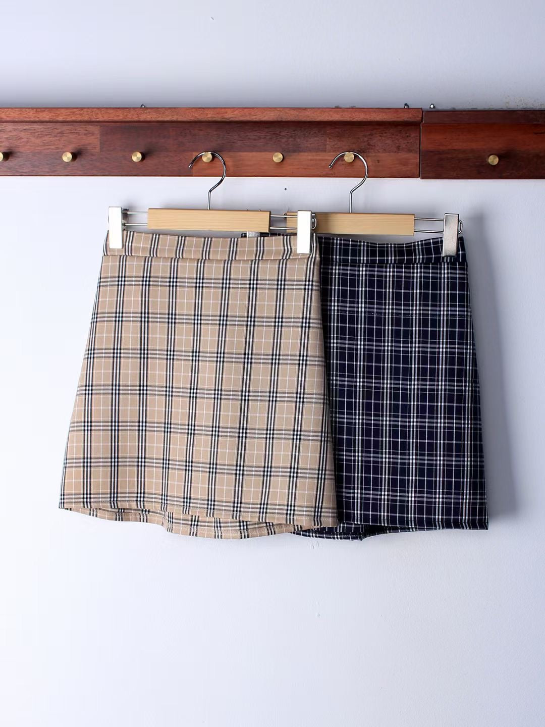 Berry Checked Skirt