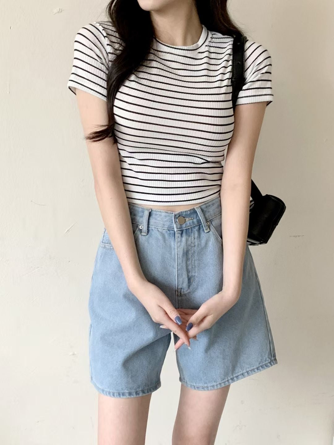 間條紋貼身Crop Top