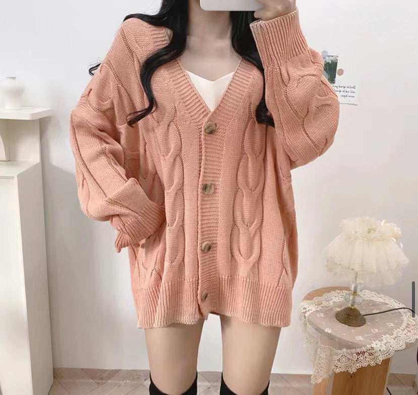 可愛麻花辮Cardigans