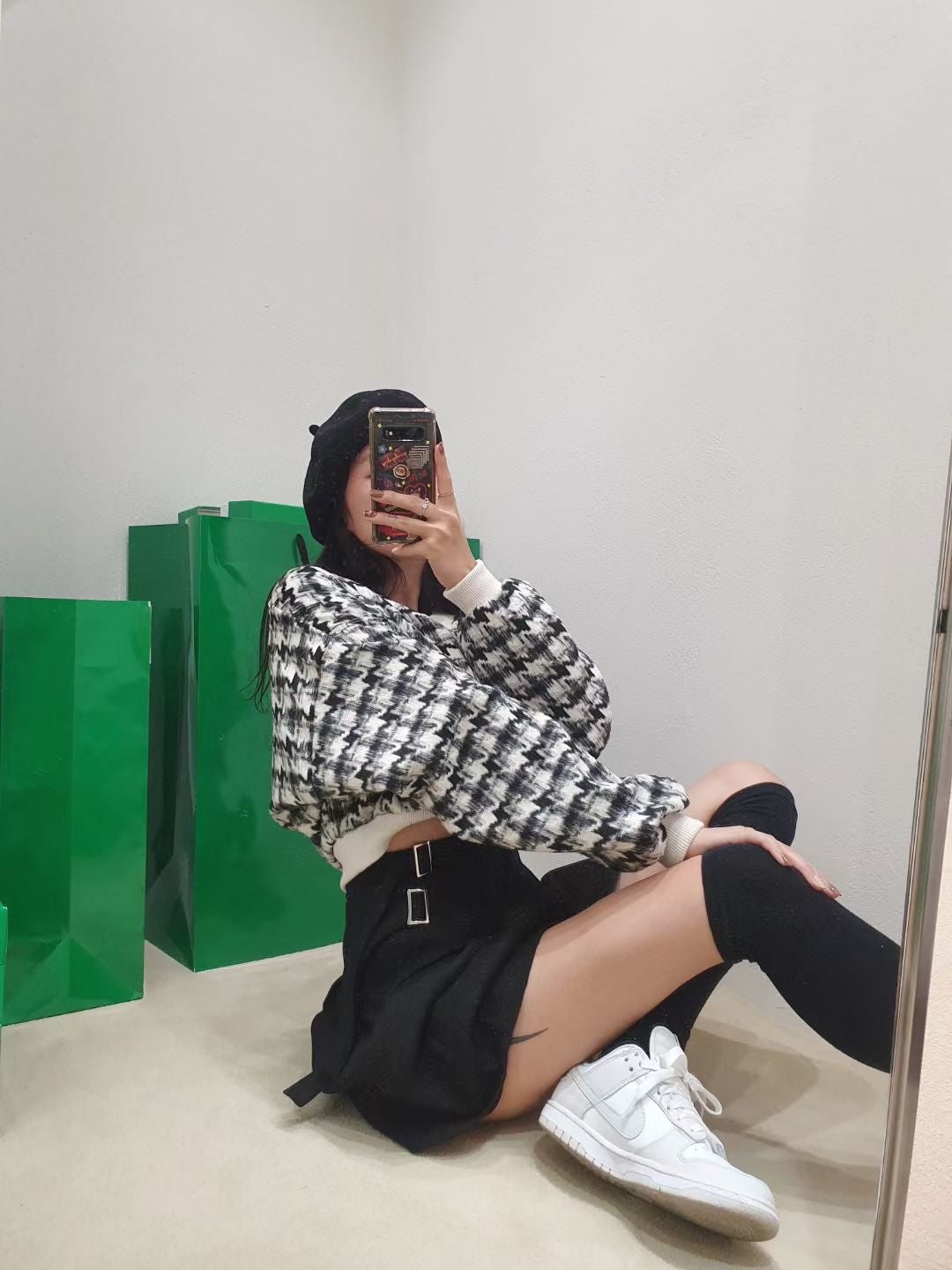 MTM千鳥格紋Crop