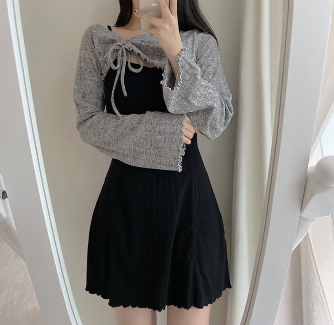 蝴蝶結小披肩Ops Set