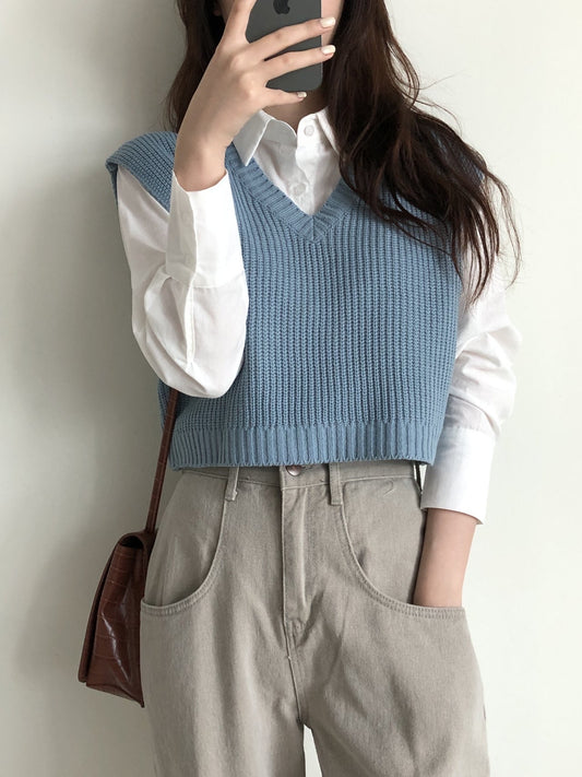 基本款螺旋紋針織馬甲