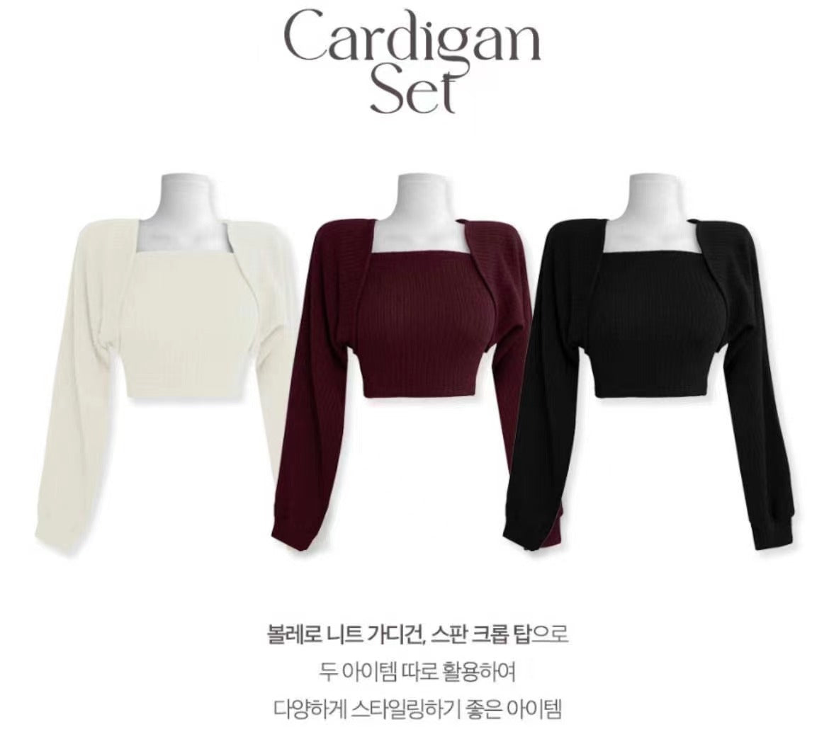 Tube Top Cardigans Set