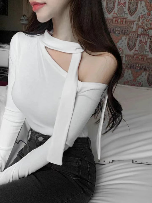 小性感單肩露膊Top