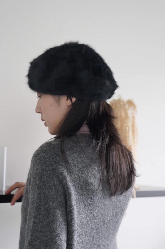 氣質優雅毛絨貝雷帽