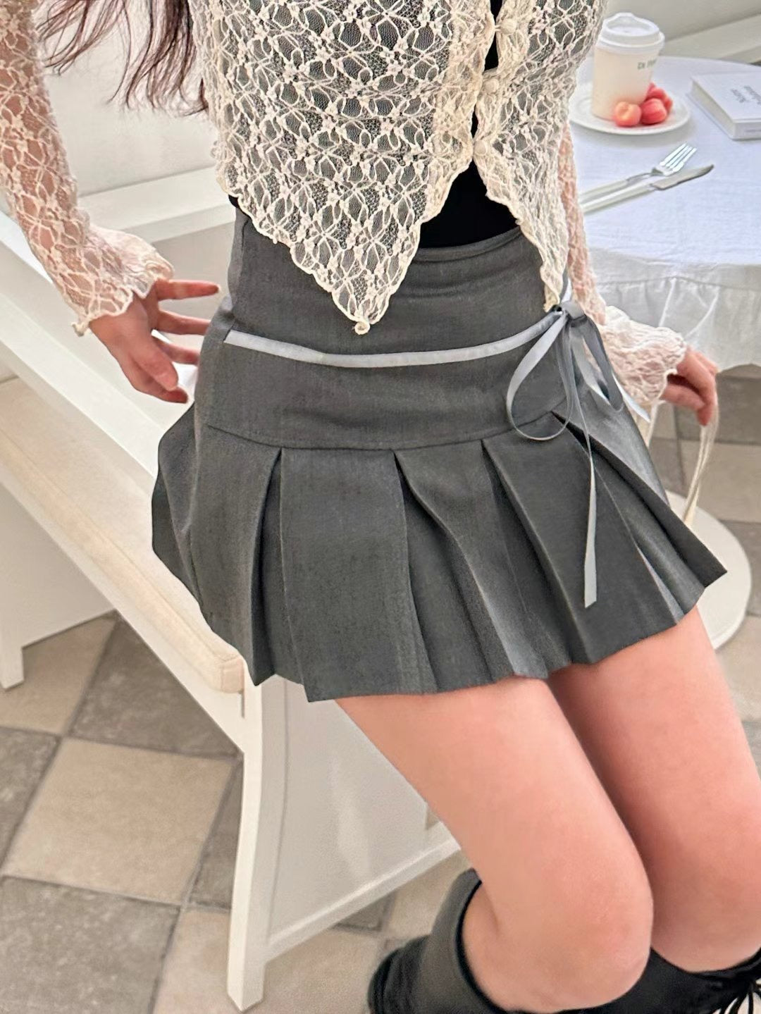 Ribbon Pleats Skirt