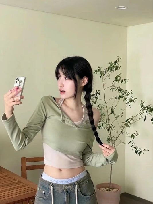 小性感掛頸背心兩件套