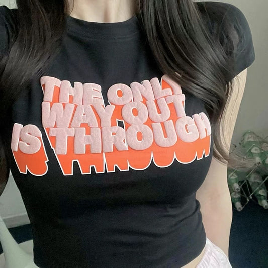 The Only Way高質刺綉立體Tee