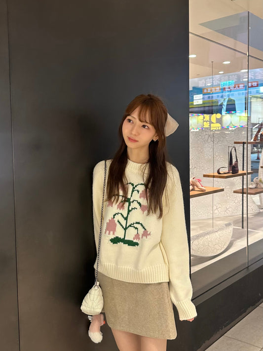 Flower Blossom Knit Sweater