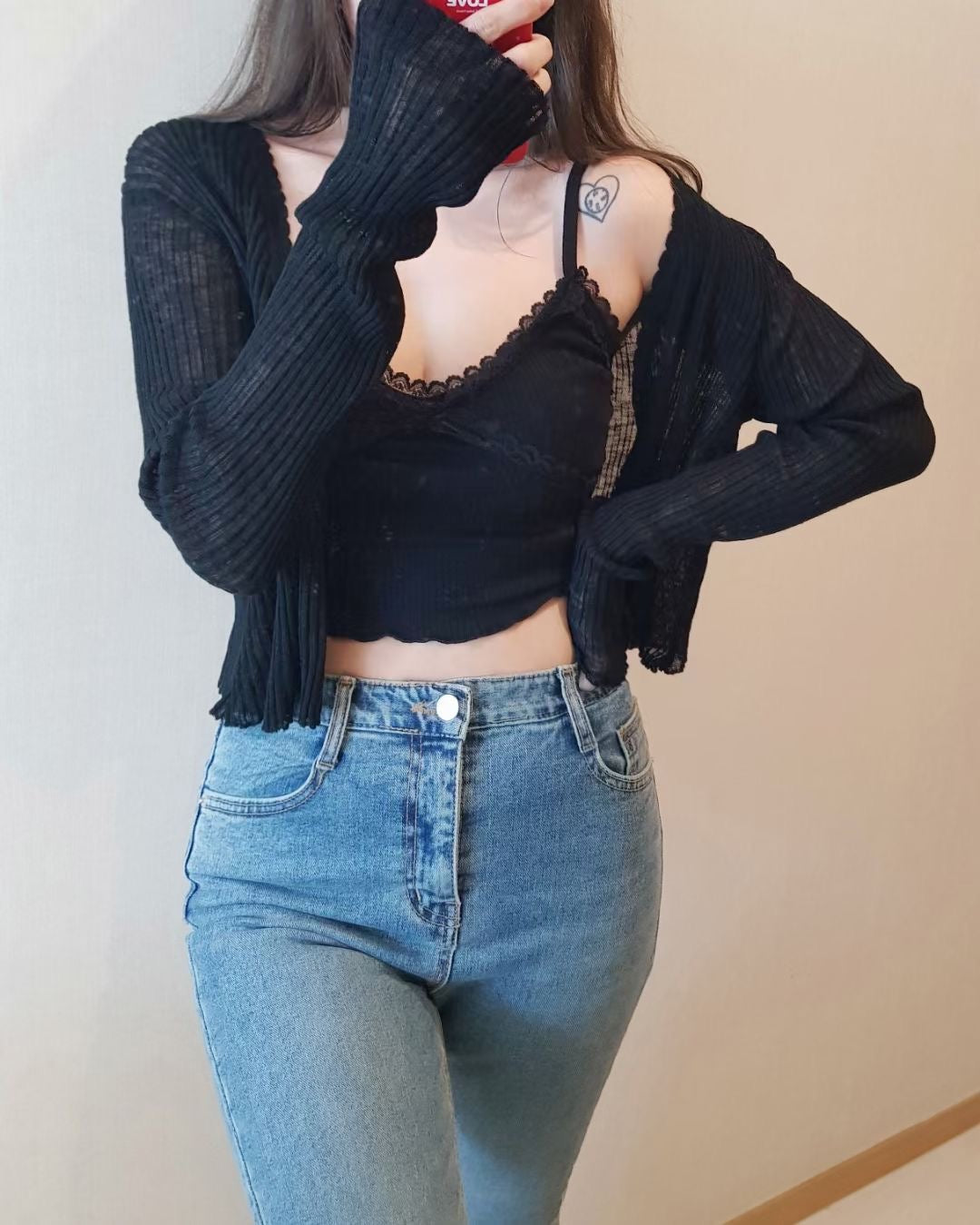 See Through Crop Knit Cardigans