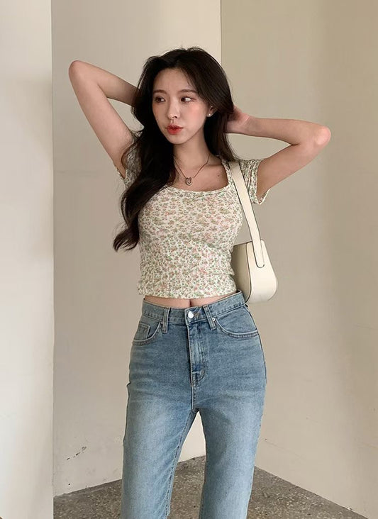 Sylvia 小碎花Crop Top