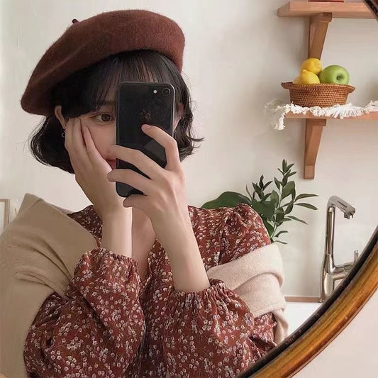 KR羊毛混紡貝雷帽