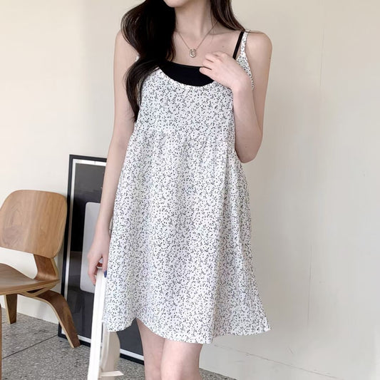 韓系小碎花吊帶ops