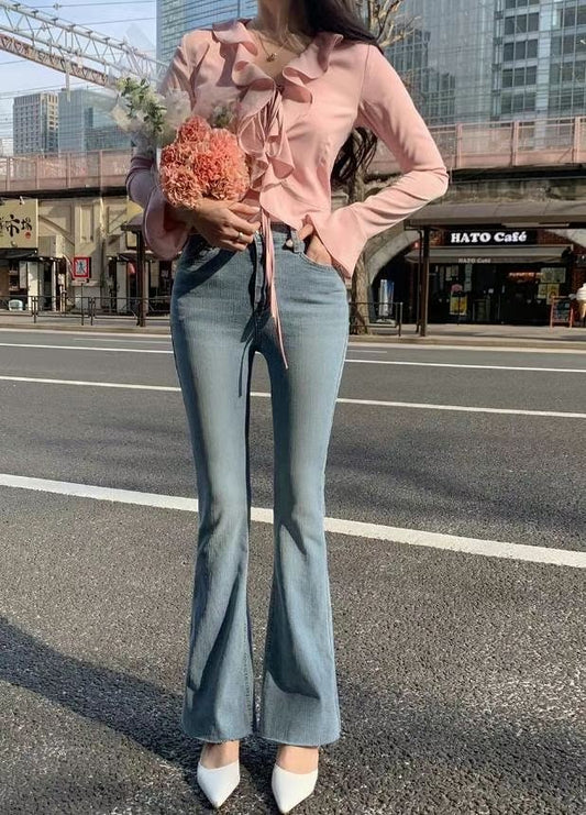 超高腰顯瘦喇叭褲