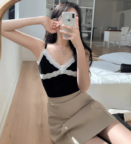 小性感蕾絲吊帶Top