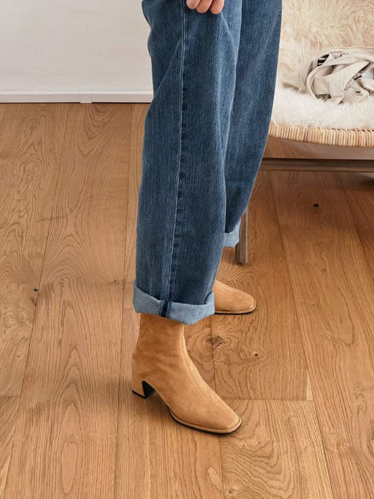 高質麂皮淺咖色Boots