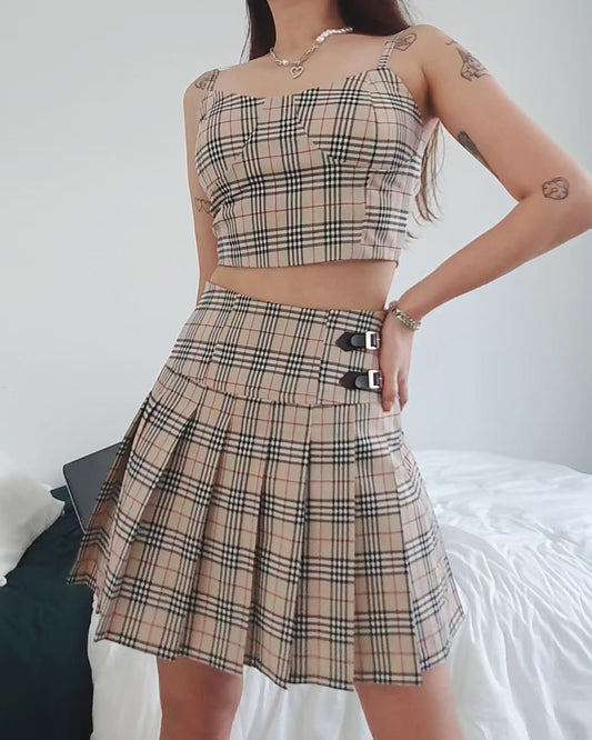 【女團即視感】吊帶格紋Top